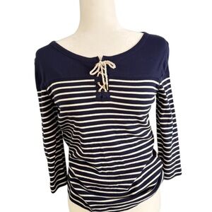 Ralph Lauren Navy Striped Women's Top